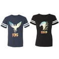 thumbnail image 1 of King Queen Eagle Sunny Matching Couple Cotton Jerseys (Men Navy / Women Black) (Men S / Women S), 1 of 3