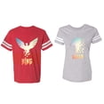 thumbnail image 1 of King Queen Eagle Sunny Matching Couple Cotton Jerseys (Men Red / Women Heather) (Men S / Women M), 1 of 3