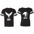 thumbnail image 1 of King Queen Eagle White Matching Couple Cotton Jerseys (Men Black / Women Black) (Men S / Women S), 1 of 3