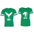 thumbnail image 1 of King Queen Eagle White Matching Couple Cotton Jerseys (Men Green / Women Green) (Men S / Women L), 1 of 3