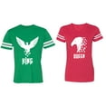 thumbnail image 1 of King Queen Eagle White Matching Couple Cotton Jerseys (Men Green / Women Red) (Men XXL / Women M), 1 of 3