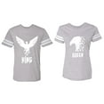 thumbnail image 1 of King Queen Eagle White Matching Couple Cotton Jerseys (Men Heather / Women Heather) (Men XL / Women M), 1 of 3