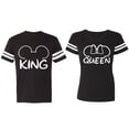 thumbnail image 1 of King Queen Ear Matching Couple Cotton Jerseys (Men Black / Women Black) (Men L / Women S), 1 of 3