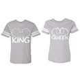 thumbnail image 1 of King Queen Ear Matching Couple Cotton Jerseys (Men Heather / Women Heather) (Men XXL / Women L), 1 of 3