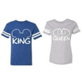 thumbnail image 1 of King Queen Ear Matching Couple Cotton Jerseys (Men Royal / Women Heather) (Men XXL / Women S), 1 of 3