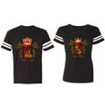 thumbnail image 1 of King Queen Gold Crown Matching Couple Cotton Jerseys (Men Black / Women Black) (Men XXXL / Women XXL), 1 of 3