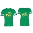 thumbnail image 1 of King Queen Gold Matching Couple Cotton Jerseys (Men Green / Women Green) (Men XXXL / Women XXL), 1 of 3