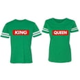 thumbnail image 1 of King Queen Hip Hop Matching Couple Cotton Jerseys (Men Green / Women Green) (Men S / Women M), 1 of 3