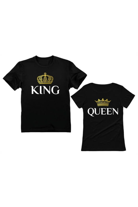 King & Queen Matching Outfits for Couples Valentine's Day Gift His & Hers T-Shirt Men Small / Women XX-Large