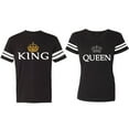thumbnail image 1 of King Queen Old Matching Couple Cotton Jerseys (Men Black / Women Black) (Men S / Women S), 1 of 3