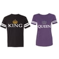 thumbnail image 1 of King Queen Old Matching Couple Cotton Jerseys (Men Black / Women Purple) (Men S / Women S), 1 of 3