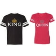 thumbnail image 1 of King Queen Old Matching Couple Cotton Jerseys (Men Black / Women Red) (Men S / Women L), 1 of 3