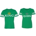 thumbnail image 1 of King Queen Old Matching Couple Cotton Jerseys (Men Green / Women Green) (Men L / Women M), 1 of 3