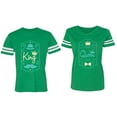 thumbnail image 1 of King Queen Pentagon Emerald Gold Matching Couple Cotton Jerseys (Men Green / Women Green) (Men L / Women L), 1 of 3