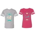 thumbnail image 1 of King Queen Pentagon Emerald Gold Matching Couple Cotton Jerseys (Men Heather / Women Pink) (Men S / Women XXL), 1 of 3