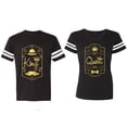 thumbnail image 1 of King Queen Pentagon Gold Matching Couple Cotton Jerseys (Men Black / Women Black) (Men XXL / Women S), 1 of 3