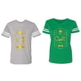 thumbnail image 1 of King Queen Pentagon Gold Matching Couple Cotton Jerseys (Men Heather / Women Green) (Men S / Women XL), 1 of 3