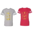 thumbnail image 1 of King Queen Pentagon Gold Matching Couple Cotton Jerseys (Men Heather / Women Red) (Men M / Women L), 1 of 3