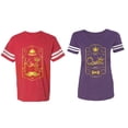 thumbnail image 1 of King Queen Pentagon Gold Matching Couple Cotton Jerseys (Men Red / Women Purple) (Men M / Women M), 1 of 3