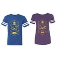 thumbnail image 1 of King Queen Pentagon Gold Matching Couple Cotton Jerseys (Men Royal / Women Purple) (Men S / Women XL), 1 of 3