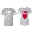 thumbnail image 1 of King Queen Poker Matching Couple Cotton Jerseys (Men Heather / Women Heather) (Men M / Women S), 1 of 3