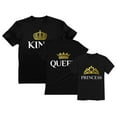 thumbnail image 1 of King Queen Princess Family Matching T-shirts Husband Wife & Girl Valentines Day Queen Black XX-Large / King Black XXXX-Large / Princess Black 4T, 1 of 6