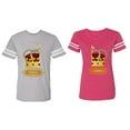 thumbnail image 1 of King Queen Red Gold Crown Matching Couple Cotton Jerseys (Men Heather / Women Pink) (Men M / Women XXL), 1 of 3