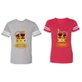 thumbnail image 1 of King Queen Red Gold Crown Matching Couple Cotton Jerseys (Men Heather / Women Red) (Men XXL / Women XL), 1 of 3