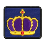 King Queen Royal Crown Applique Multi-Color Embroidered Iron-On Patch - 2.5 Inch Small