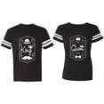 thumbnail image 1 of King Queen White Pentagon Matching Couple Cotton Jerseys (Men Black / Women Black) (Men XXL / Women S), 1 of 3