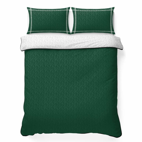 King Quilt Bedding Set Dark Hunter Green Summer Quilt Lightweight Quilted Coverlet with 2 Pillow Shams, Olive Green 3-Piece Bedspread Quilt Set for All Season