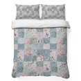 thumbnail image 1 of King Quilt Set 96''x106'', Blue Pink Botanical Lightweight Summer Bedspread Coverlet Set with 2 Pillow Shams, Spring Floral Vintage Breathable All Season Quilt Bedding for Bedroom/Guest Room, 1 of 9