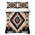 thumbnail image 1 of King Quilt Set 96''x106'', Boho Brown Teal Red Lightweight Bedspread Coverlet Set with 2 Pillow Shams, Southwestern Geometric Art Vintage Breathable All Season Quilt Bedding for Bedroom/Guest Room, 1 of 9