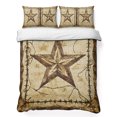 thumbnail image 1 of King Quilt Set 96''x106'', Brown Texas Star Country Lightweight Summer Bedspread Coverlet Set with 2 Pillow Shams, Western Stars Retro Breathable All Season Quilt Bedding for Bedroom/Guest Room, 1 of 9