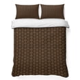 thumbnail image 1 of King Quilt Set 96''x106'', Dark Brown Rattan Lightweight Summer Bedspread Coverlet Set with 2 Pillow Shams, Vintage Abstract Wicker Texture Breathable All Season Quilt Bedding for Bedroom/Guest Room, 1 of 9