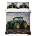 thumbnail image 1 of King Quilt Set 96''x106'', Farm Tractor Lightweight Bedspread Coverlet Set with 2 Pillow Shams, Green Truck Country Rustic Field Harvester Breathable All Season Quilt Bedding for Bedroom/Guest Room, 1 of 9