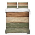 thumbnail image 1 of King Quilt Set 96''x106'', Farmhouse Sage Green Brown Lightweight Summer Bedspread Coverlet Set with 2 Pillow Shams, Vintage Wooden Striped Breathable All Season Quilt Bedding for Bedroom/Guest Room, 1 of 9