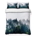 thumbnail image 1 of King Quilt Set 96''x106'', Green Forest Lightweight Summer Bedspread Coverlet Set with 2 Pillow Shams, Natural Landscape Modern Abstract Art Breathable All Season Quilt Bedding for Bedroom/Guest Room, 1 of 9
