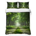 thumbnail image 1 of King Quilt Set 96''x106'', Green Trees Lightweight Bedspread Coverlet Set with 2 Pillow Shams, Forest Art Decor Spring Summer Nature Leaf Breathable All Season Quilt Bedding for Bedroom/Guest Room, 1 of 9