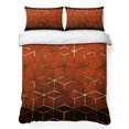 thumbnail image 1 of King Quilt Set 96''x106'', Orange Geometric Lightweight Summer Bedspread Coverlet Set with 2 Pillow Shams, Ombre Modern Abstract Art Breathable All Season Quilt Bedding for Bedroom/Guest Room, 1 of 9