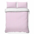 thumbnail image 1 of King Quilt Set 96''x106'', Pink White Stripe Lightweight Bedspread Coverlet Set with 2 Pillow Shams, Modern Minimalist Geometric Striped Breathable All Season Quilt Bedding for Bedroom/Guest Room, 1 of 9