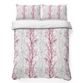 thumbnail image 1 of King Quilt Set 96''x106'', Red Grey Branch Lightweight Summer Bedspread Coverlet Set with 2 Pillow Shams, Spring Summer Pastoral Botanical Breathable All Season Quilt Bedding for Bedroom/Guest Room, 1 of 9
