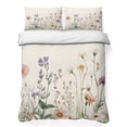 thumbnail image 1 of King Quilt Set 96''x106'', Summer Floral Botanical Lightweight Summer Bedspread Coverlet Set with 2 Pillow Shams, Spring Botanical Vintage Breathable All Season Quilt Bedding for Bedroom/Guest Room, 1 of 9