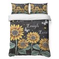 thumbnail image 1 of King Quilt Set 96''x106'', Summer Sunflowers Lightweight Bedspread Coverlet Set with 2 Pillow Shams, Farmhouse Cartoon Botanical Flowers Breathable All Season Quilt Bedding for Bedroom/Guest Room, 1 of 9