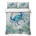 thumbnail image 1 of King Quilt Set 96''x106'', Teal Crabs Coastal Lightweight Bedspread Coverlet Set with 2 Pillow Shams, Summer Beach Coral Nautical Ocean Breathable All Season Quilt Bedding for Bedroom/Guest Room, 1 of 9