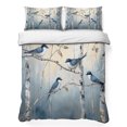 thumbnail image 1 of King Quilt Set 96''x106'', Tree Birds Lightweight Bedspread Coverlet Set with 2 Pillow Shams, Spring Forest Oil Painting Modern Animal Breathable All Season Quilt Bedding for Bedroom/Guest Room, 1 of 9