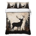 thumbnail image 1 of King Quilt Set 96''x106'', Vintage Forest Deer Lightweight Bedspread Coverlet Set with 2 Pillow Shams, Rustic Country Wildlife Woodland Breathable All Season Quilt Bedding for Bedroom/Guest Room, 1 of 9