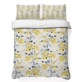 thumbnail image 1 of King Quilt Set 96''x106'', Yellow Blue Spring Floral Lightweight Bedspread Coverlet Set with 2 Pillow Shams, Summer Botanical Farmhouse Breathable All Season Quilt Bedding for Bedroom/Guest Room, 1 of 9