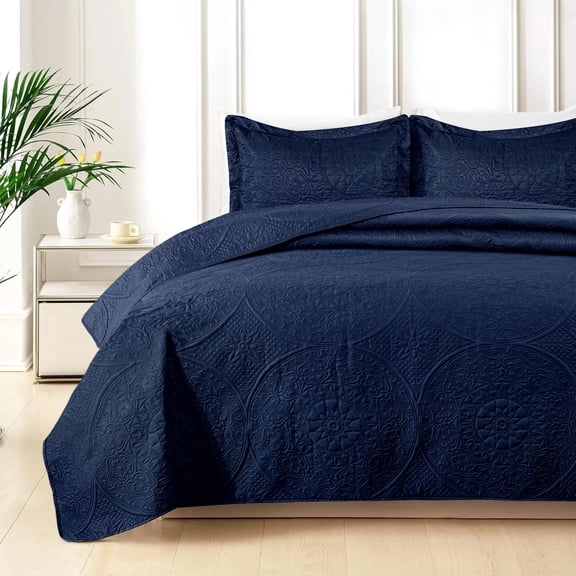 King Quilt Set - Lightweight Summer Bedspread Bedding Set for All Season, 3 Piece (1 Quilt, 2 Pillow Shams)