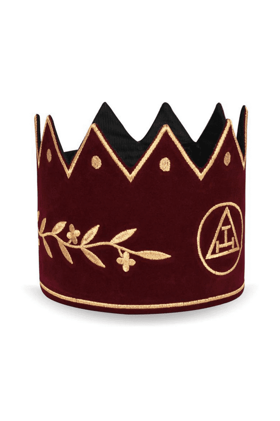 King Royal Arch Masonic Chapter Crown Cap - Red Velvet & Gold
